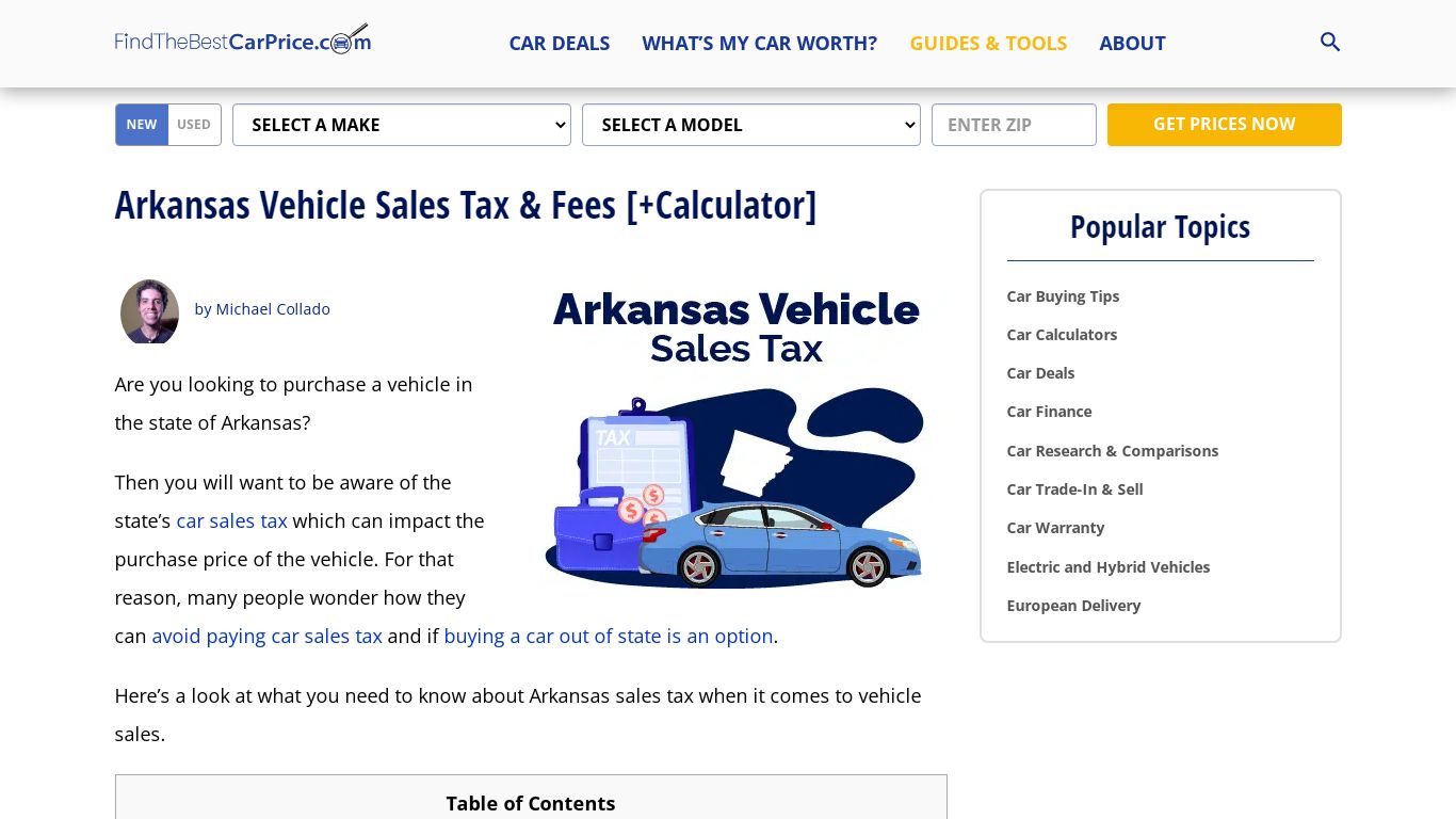 Arkansas Vehicle Sales Tax & Fees [+Calculator] - Find The Best Car Price